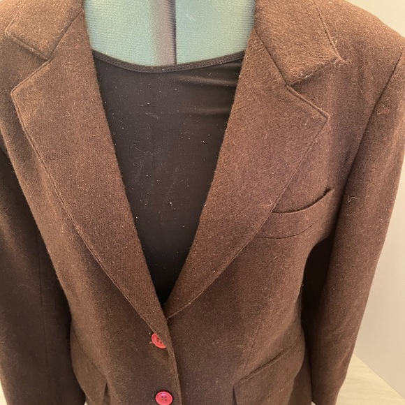 Town & Country 100% Pure Wool Brown Blazer Jacket Size 14. - Picture 6 of 11